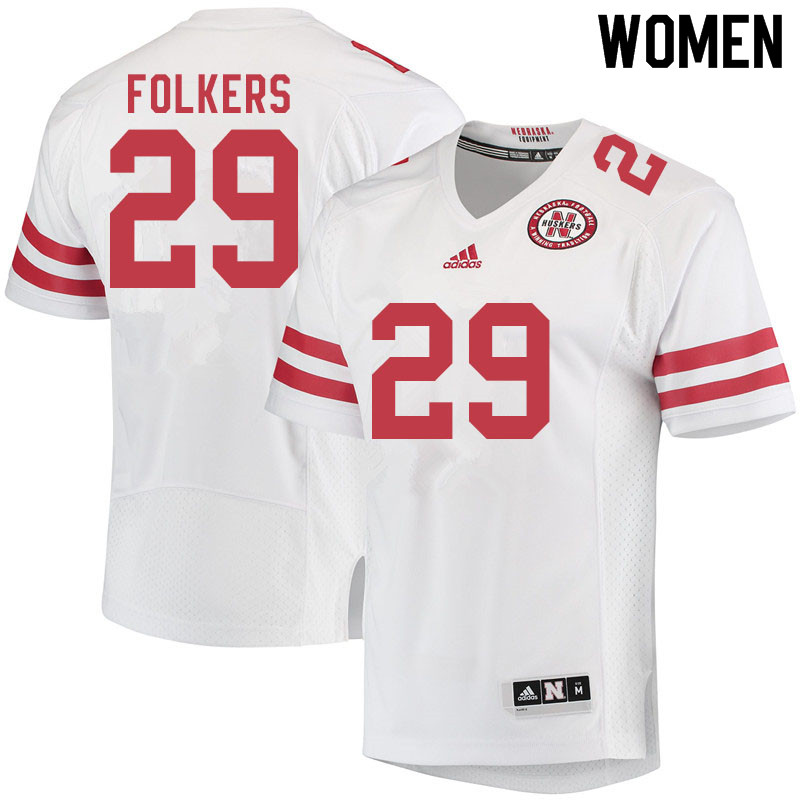Women #29 Bennett Folkers Nebraska Cornhuskers College Football Jerseys Sale-White